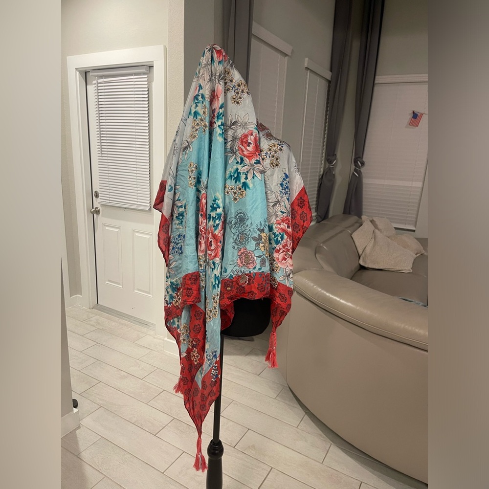 Johnny was large 100% silk square scarf